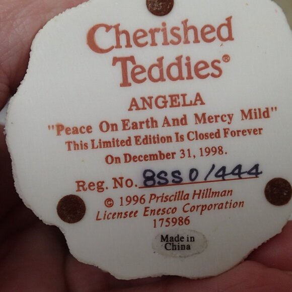 Cherished Teddies Angela "Peace on Earth and Merry Mild" Angel Figure - Picture 2 of 8